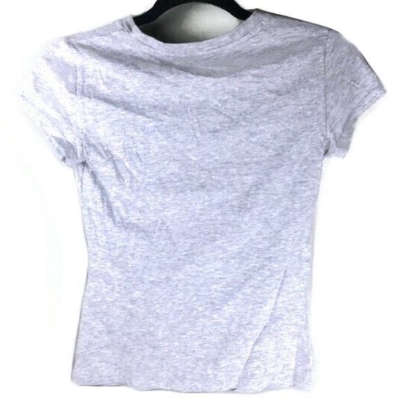 NWT Armani Exchange Sequined Logo Short Sleeve Crew Neck Heather Gray Tee Sz XS - Picture 4 of 11
